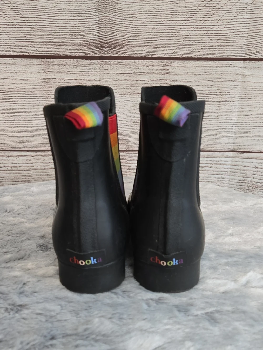 Chooka Black Ankle Rain Boots, Girls Size 6